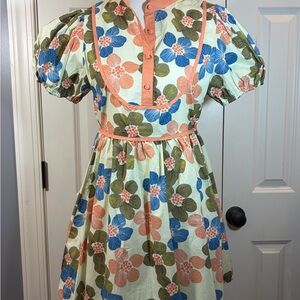 Umgee Peach and Green Floral Dress